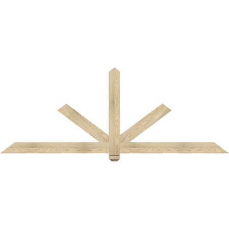 Ekena Millwork Kennewick Rough Sawn Timber Gable Bracket, Douglas Fir, 84"W x 31"H x 2"D x 4"F, 9/12 Pitch GBW084X31X0204KEN00RDF